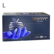Перчатки нитриловые медицинские сиренево-голубые Benovy L, 50 пар