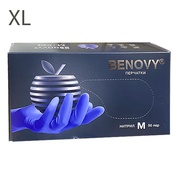 Перчатки нитриловые медицинские сиренево-голубые Benovy XL, 50 пар