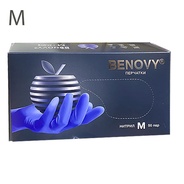 Перчатки нитриловые медицинские сиренево-голубые Benovy M, 50 пар